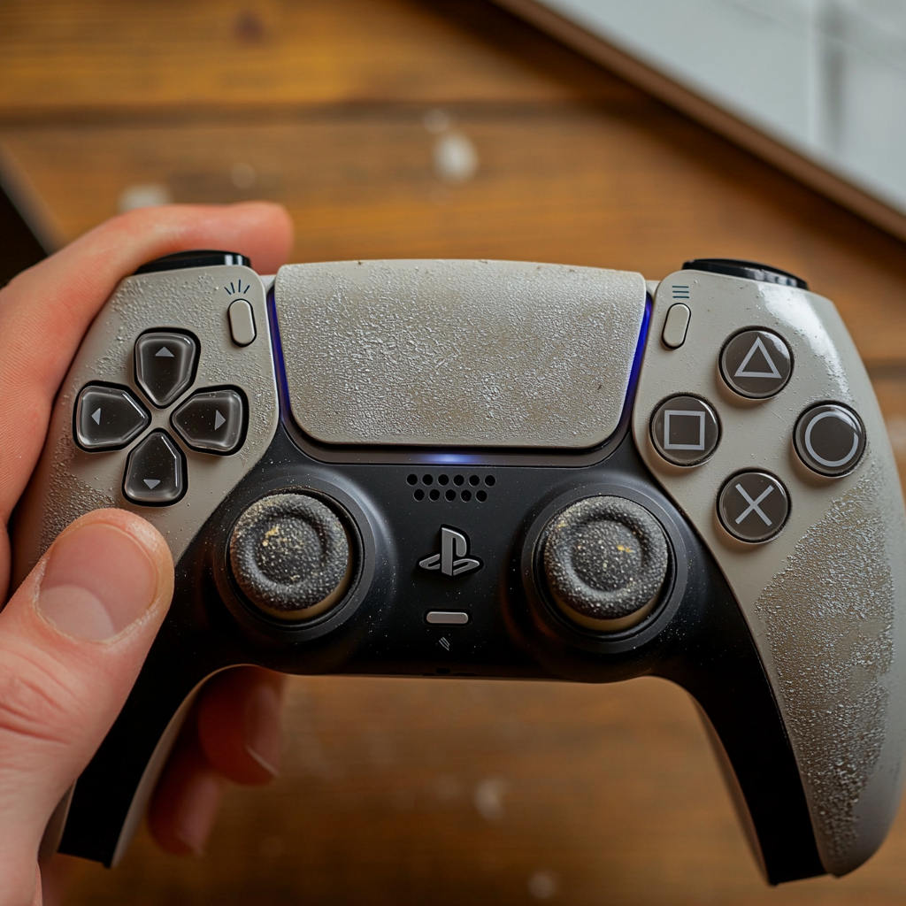 Dirty PS5 controller needing cleaning